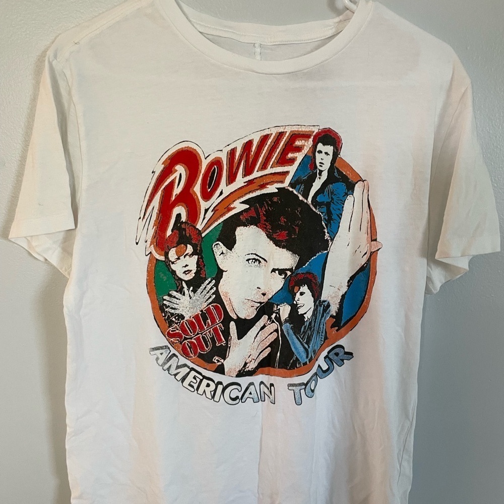 Lucky Brand White Bowie Graphic Tee men’s size small